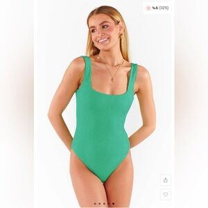 Show Me Your MuMu The Scrunch One Piece Swimsuit - Sea Green Crunch